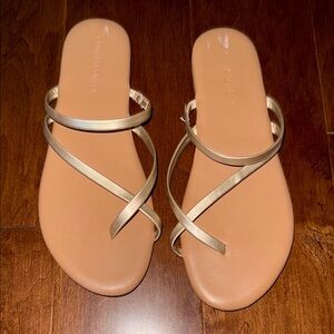 Cynthia Rowley Gold Sandals Minimalist Design